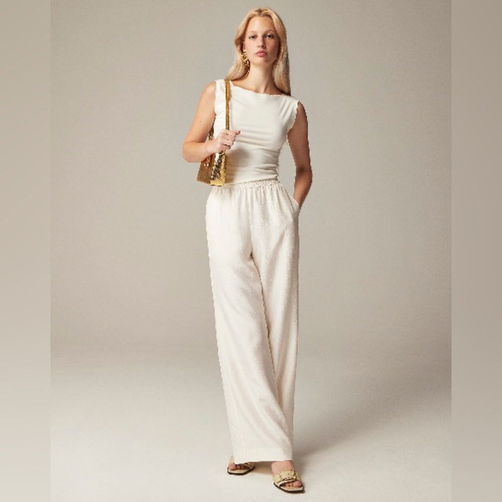 J. Crew Women’s Stratus Pant in Textured Satin Size Small NWOT #CC472